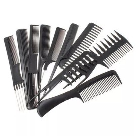 HayWHNKN 10 pcs Set with Pointed Tail Comb Hair Straightening Brush Salon Barbers Combs
