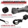 SPARKWHIZ Synthetic Winch Rope Kit 1/4" x 50ft 9500lbs Winch