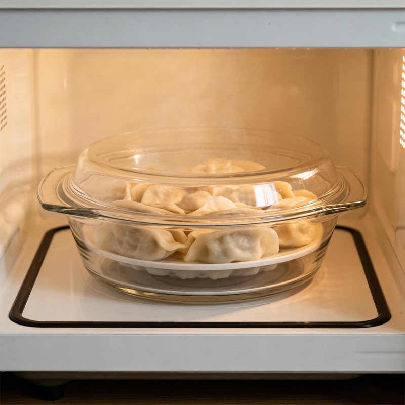UPKOCH Microwave Steamer with Lid And Ceramic Steaming Tray, 2000ml
