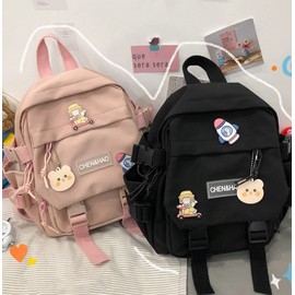 Eagerrich Cute Mini Backpack with Cute Pin Accessories Plush Pendant School Backpack Cute Mini Aesthetic Backpack for School