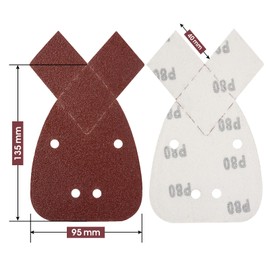 SATC Mouse Sander Pads 80-Piece 40/60/80/120 Grits Mouse Sanding Pads 4 Holes Detail Sander Pads Hook and Loop Mouse Palm Sanding Paper Sandpaper for Mouse Sander