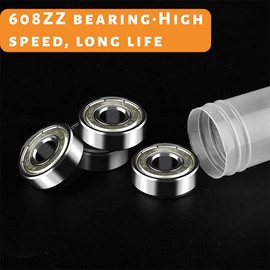 608 ZZ Ball Bearings, ZoneYan 608zz Metal Double Shielded Miniature Deep Groove Ball Bearings, Skateboard Ball Bearings, Deep Groove Ball Bearings, for Skateboard, Scooter, Inline Skates (8 mm x 22 mm