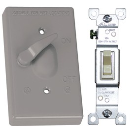 Sigma Engineered Solutions 14216 Weatherproof 1-Gang Toggle Cover Kit with 15 Amp SP Switch, Gray