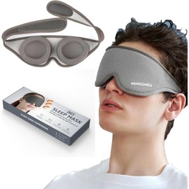 Antifaz para Dormir 3D para Mujeres y Hombre, Antifaz para Dormir 100% Anti-Luz para Una Oscuridad Absoluta, Tejido Transpirable con Correa Ajustable para Viajes