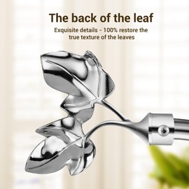 Soportes para cortina en forma de hoja, 2 piezas, soportes laterales de cortina de metal hechos a mano para pared, de latón envejecido, ganchos para cortinas y ventanas para decoración del hogar