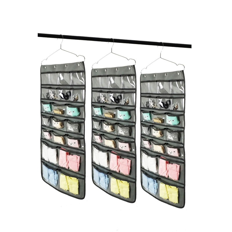 NIMES Hanging Closet Underwear Sock Bra Organizer Dual-Sided Accessories Storage