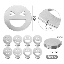 Augesak Pack of 8 Tablecloth Weights for Outdoors, Curtain Weights Outdoor, Tablecloth Weights Magnet, Smiley Tablecloth, Outdoor Stainless Steel for Curtains, Shower Curtain, Whiteboard, Fridge
