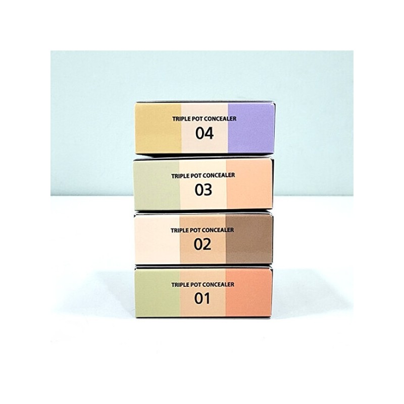 The Saem Cover Perfection Triple Pot Concealer 13g / 더샘