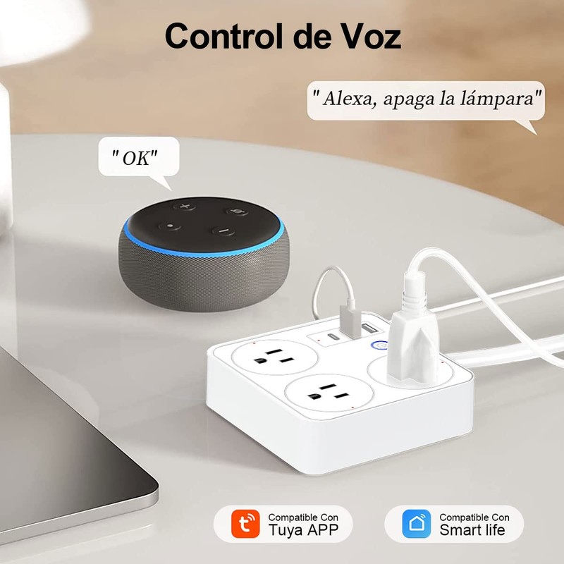 Multicontacto Inteligente con USB, EASYTAO Smart Power Strip, Enchufe Inteligente,