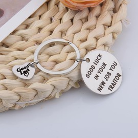 New Job Gifts for Women Men Coworker - Going Away Keychain for Supervisor, Manager, Co-Worker - Farewell Good Luck You Traitor