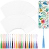 DSYIL 100 Sets Watercolor Paper Bookmarks with Tassels, Blank Book