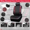 CAR PASS Rhinestone Red Bling Diamond Car Seat Covers Leather