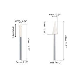 uxcell Wool Felt Mounted Points 24 Pcs 3mm Tapered & 12 Pcs 6mm Conical Polishing Buffing Wheels