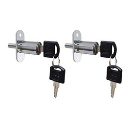 VictorsHome Push Plunger Lock 19mm x 23mm Cylinder Head Chrome Plated Zinc Alloy Keyed Alike 2 Pack