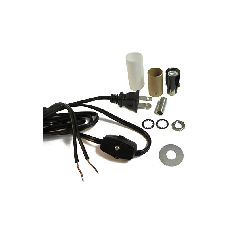 Mini-lamp Make-a-Lamp Repair DIY Kit Candelabra Socket 8' Black Cord