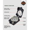 AOFAR Military Compass AF-4580 Black Lensatic Sighting Navigation, Waterproof and