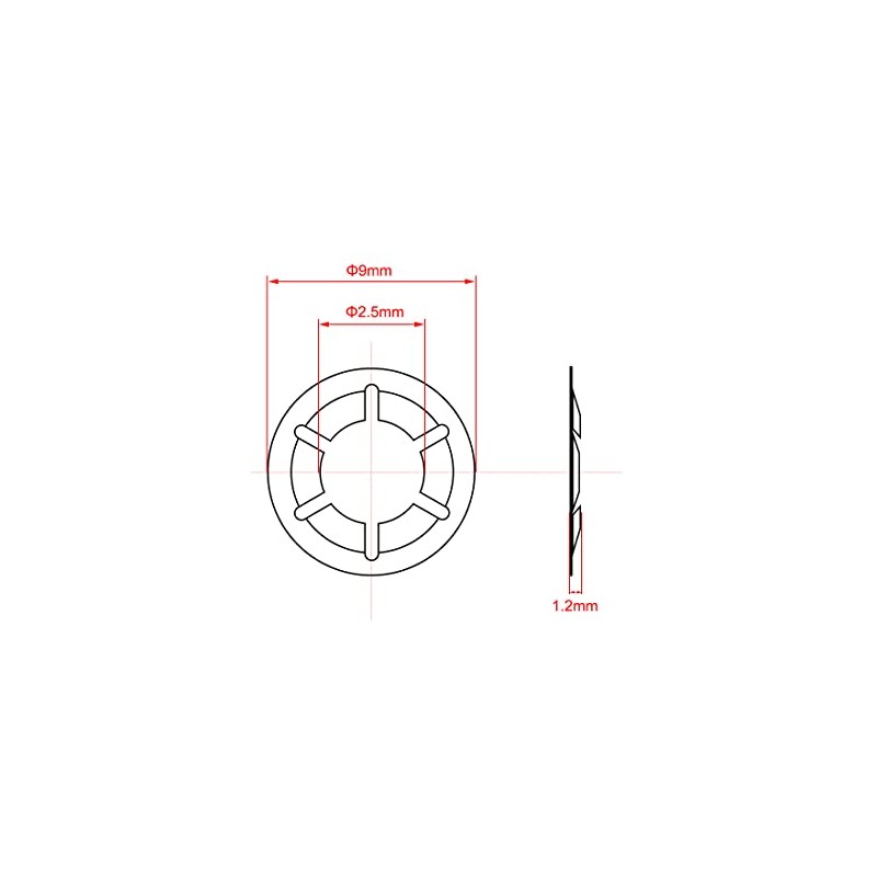 sourcing map Pack of 100 M3 Star Lock Washers 2.5