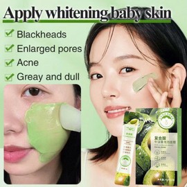 Premium Avocado Whitening Bubble Mask for Blackhead Removal & Pore Cleaning, Non-Greasy Hydrating Formula, 12-Pack