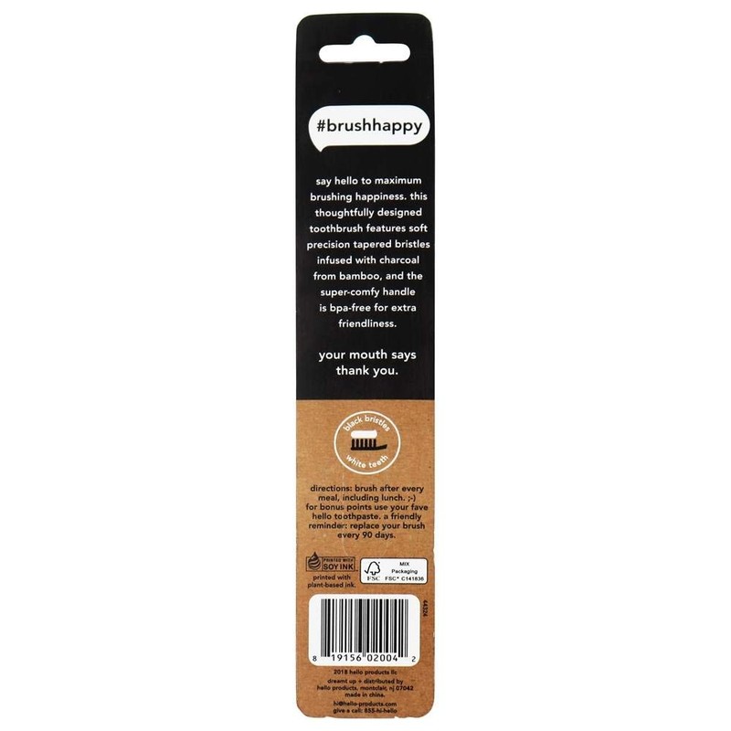 Hello BPA Free Charcoal Bristle Toothbrush - Soft - 1ct