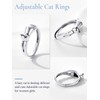 SILVERCUTE Cat Ring 925 Sterling Silver Adjustable Band Cute Animal