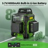 Huepar Laser Level 360 Self Leveling, Rechargeable Green Laser 3x360°