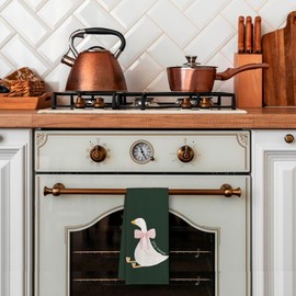 LKETW Silly Goose Kitchen Towels 12x16 Inch, Goose Decor, Goose Nursery Decor, Goose Gifts, Cute Goose Hand Towels, Bow Goose Dish Tea Towels Decor for Bathroom, Funny Kitchen Towels