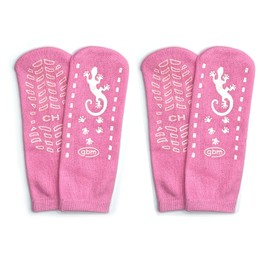 GBM Geckos - Double Tread Non-Slip Safety Socks 2-PACK (Pink, Childrens)