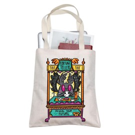 TOBGBE Moth Man Lover Gift Mothman Fortune Teller Reveal Your Future Tote Bag Monster Spooky Weird Gift Mothman Merch (Mothman Tote CA)