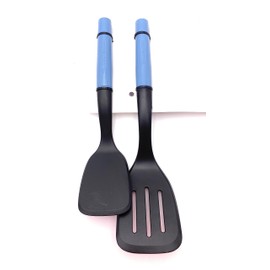 KitchenAid Spatula Set I Spatula & Slotted Turner I Nylon I 2 Pieces Kitchen Utensils I 2 Piece Turner Set I Blue 9329