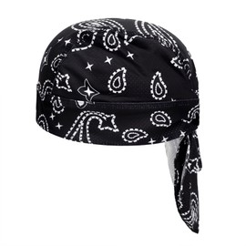 NICEYEA Headscarf Cap Bandana Cap Pirate Hats Running Hats Sweat-Absorbing Breathable Sports Headwear Hub Caps Moisture Wicking Summer Hat, Black (black-a)