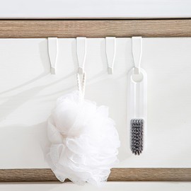 Ruikdly Pack of 16 Door Hooks for Hanging, Door Hooks, White Window Hooks for Hanging, Stainless Steel Coat Hooks, Exterior, Door Clothes Hooks for Bathroom for Cupboard Door and Room Door