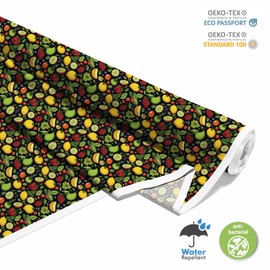 HEKO PANELS Stoff Oxford Wasserdichte Meterware Canvas-Stoff Polyester Stoff Zum Nähen Nähstoffe Dekostoffe Wasserabweisend Blickdicht Obst 1 Meter 155 x 100 cm