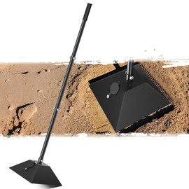 Steel Tamper 10"x10" with 49" Handle, Ground Tamper Tool Fillable Steel Base, Heavy Duty Compactor Tool Adjustable Length, Rubber Grip for Soil,Asphalt,Ground,Gravel,Paver,Yard and Blacktop Repair