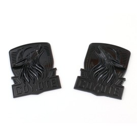 Mnneryss Pair Custom Dark Horse Style Coyote Emblems Door Left Right 3D Badge Compatible with 2011-2024+ Mustang F150,Universal Car Vehicle, Truck, Motorcycle (Black)