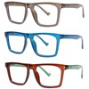 AQWANO 3 Pack Reading Glasses Men 2.5 Computer Blue Light