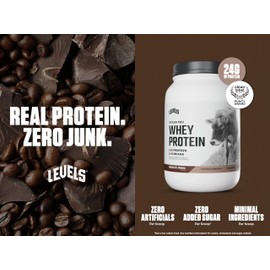 Levels Grass Fed Whey Protein Powder, No Artificials, 24G of Protein, Chocolate Mocha, 2LB