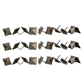 HEEPDD 50Pcs Square Head Antique Pins, Upholstery Door Nail Cyan Bronze Iron Pushpin Nail Antique Case Box Sofa Decorative Tack Stud Square Nails 12-19MM(19x20mm)