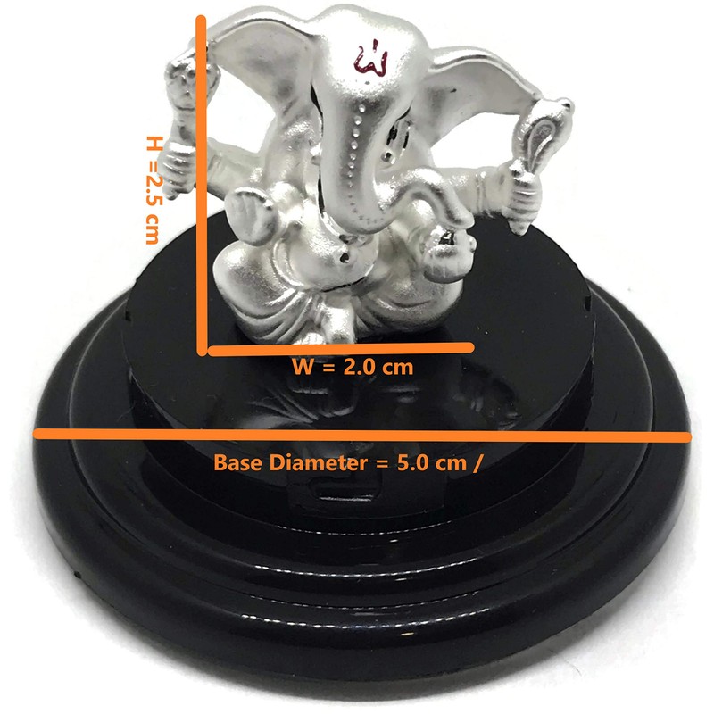 Balaji LLC 999 Pure Silver Ganesh/Ganpati Idol/Statue/Murti Suitable for car