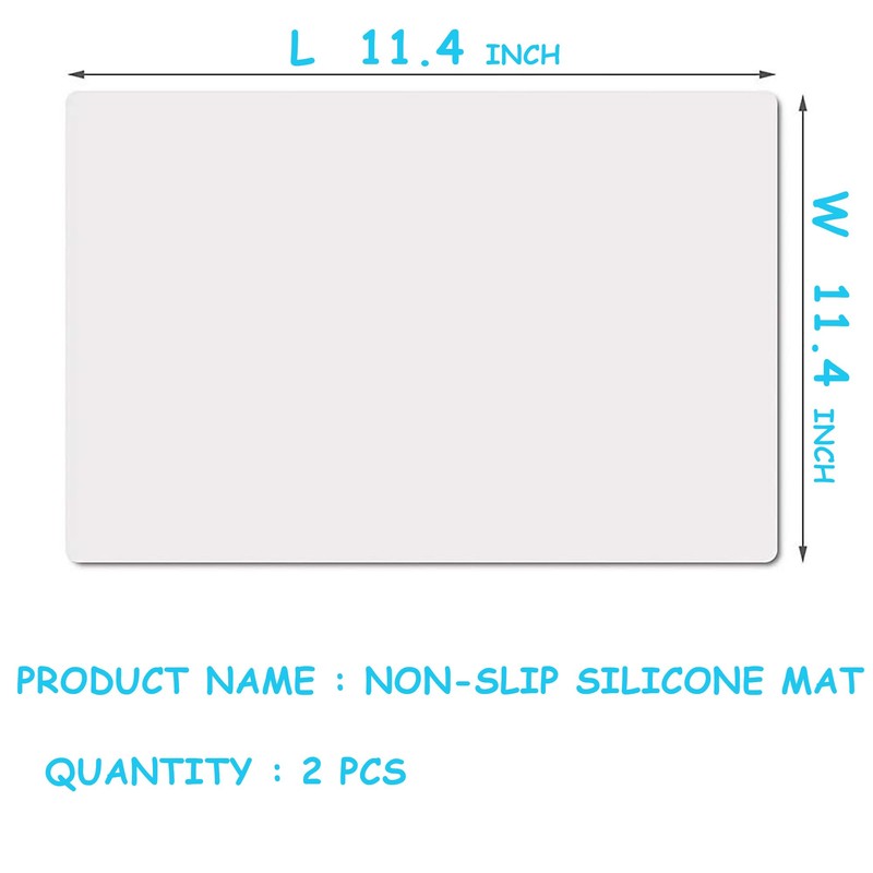 PABUSIOR Silicone Mats for Crafts: Translucent Liner, 11.4×11.4 In (2/Pack),