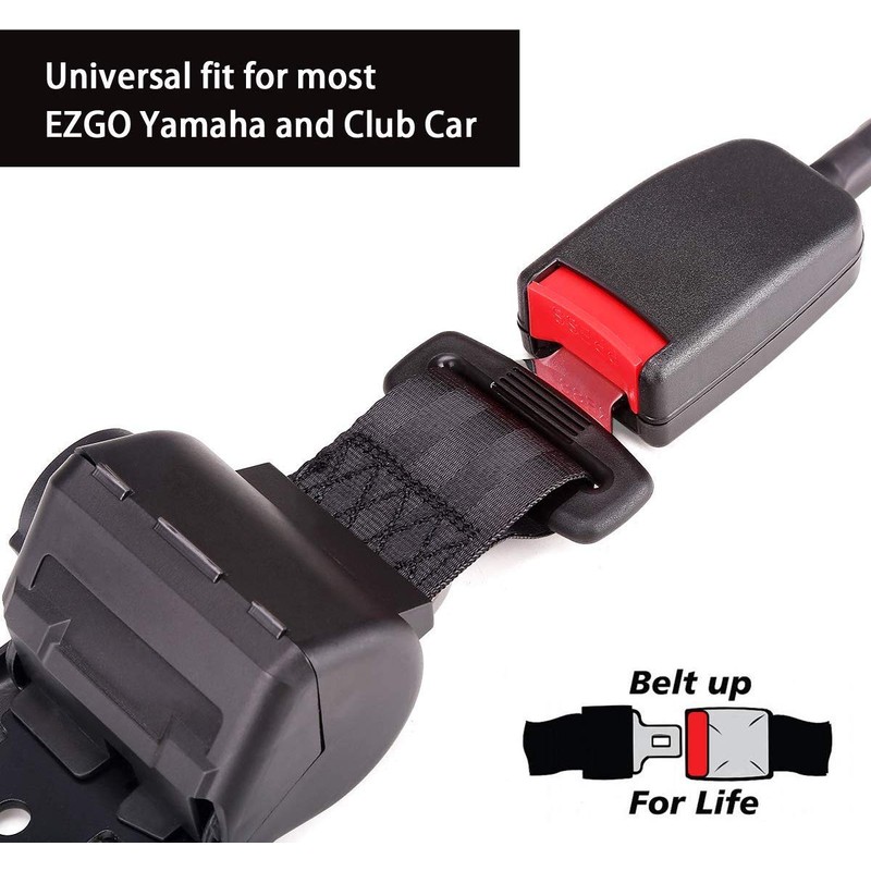 10L0L Universal 2/3-point Golf Cart Seat Belts, 42" Retractable Belts