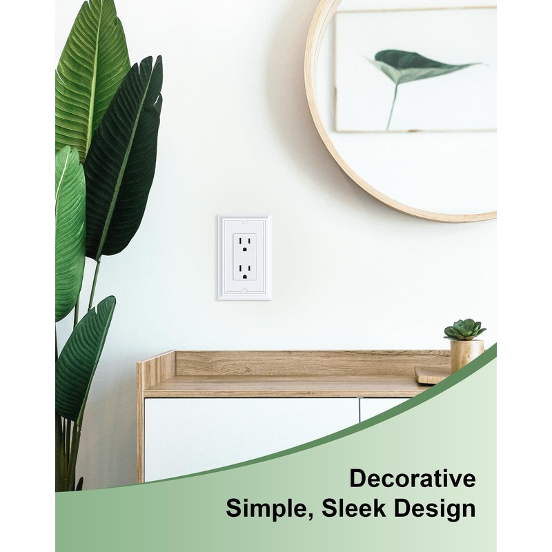 4-Pack Decorator Wall Plate Cover, Pure White Decorative Switch Plates