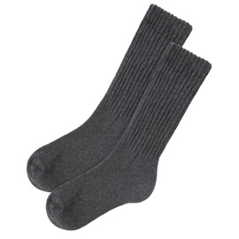 American Trends Slouch Socks for Woman Casual Scrunch Socks Solid Color Crew Socks Chunky Calf Socks 1pack Grey