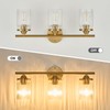 Jonsi Gold Bathroom Light Fixtures 3-Light Vanity Lights Modern Wall
