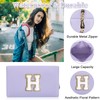 Bolsa de maquillaje con parche inicial personalizada, bolsa de chenilla