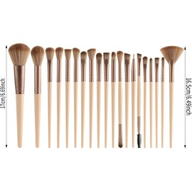 Juego de Brochas de Maquillaje Profesional, 25 Piezas con Esponjas, Limpiador y Bolsa de Almacenamiento, para Base, Rubor, Corrector y Sombra de Ojos (Blanco)