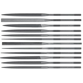 Set of 12 6-1/4 Inch Cut 6 Needle Files Swiss Pattern by Grobet