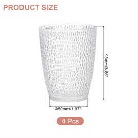 uxcell 10oz Acrylic Drinking Glasses, 4Pcs Plastic Reusable Tumblers Drinkware Unbreakable Water Glasses Cup Stackable & Dishwasher Safe for Home Outdoors Restaurant, Transparent