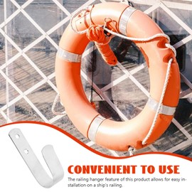 Milisten Ring Buoy Brackets, Stainless Steel Life Ring Hanger Boat Mounted Life Ring Hanging Hook Swimming Ring Holders Organizer for Pool Boat