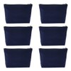 Muka 6 Pack Navy Canvas Cosmetic Makeup Bag with Bottom