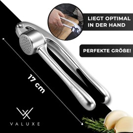 VALUXE® Garlic Press Dishwasher Safe with Powerful Leverage - Practical Hand Press for Garlic & Ginger without Peeling - Professional Garlic Press Crusher, Ginger Press